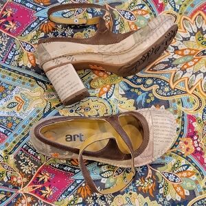 Chic Brown and Cream Chunky Heel Pumps